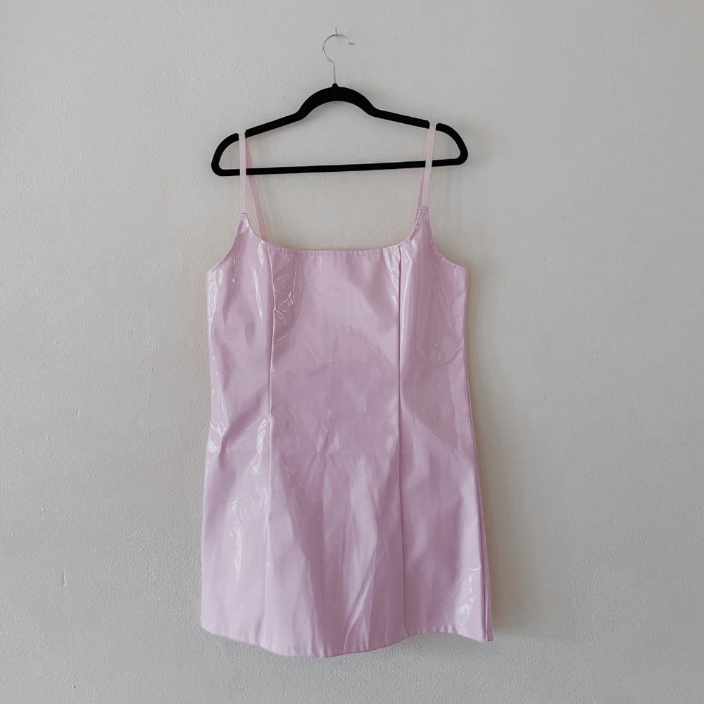 Baby Pink Vegan Leather Dress